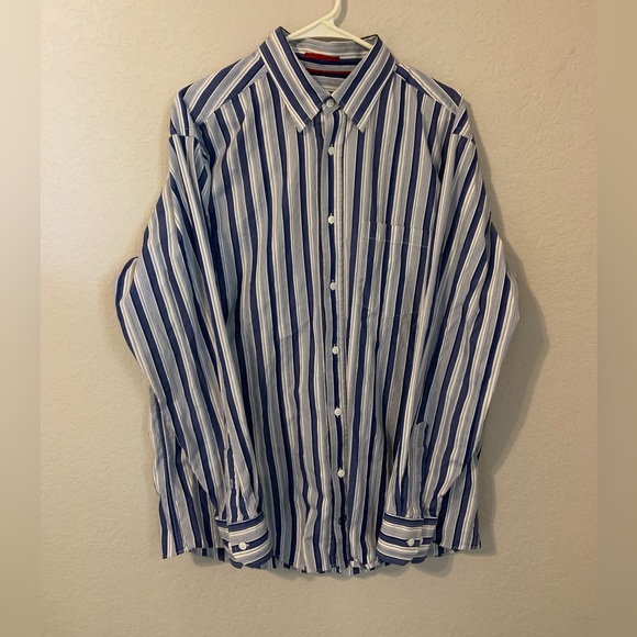 BUGATCHI XL blue stripe button down - Picture 1 of 9